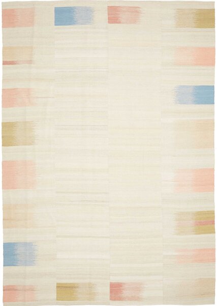 Tappeto Kilim Persia Astratto Crema Rosa 222x321 Cm