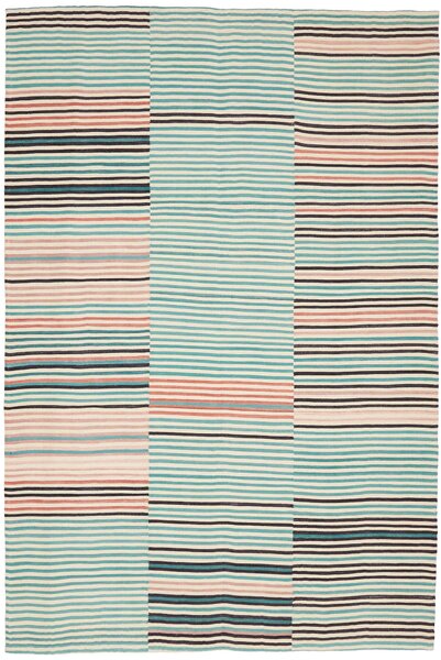 Tappeto Kilim Persia Astratto Crema Acquamarina 165x249 Cm