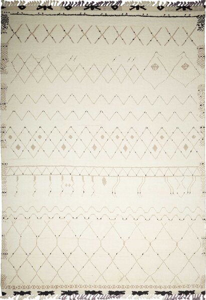 Tappeto Gabbeh Marrakech Persia Geometrico Crema Marrone 275x381 Cm