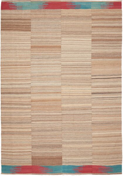 Tappeto Kilim Persia A Righe Beige Marrone 223x322 Cm