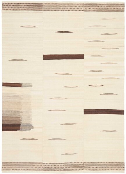 Tappeto Kilim Persia Geometrico Ecrù Marrone 165x233 Cm