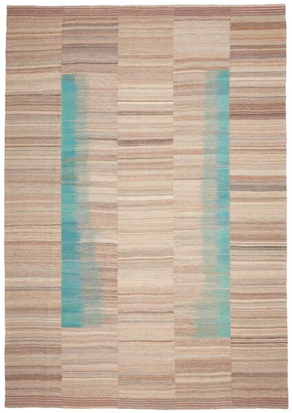 Tappeto Kilim Persia Geometrico Beige Turchese 247x350 Cm