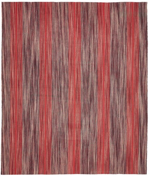 Tappeto Kilim Persia Astratto Rosso Bordeaux 257x304 Cm