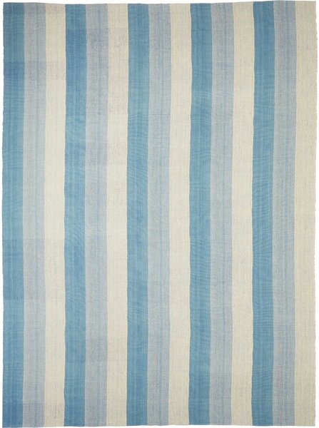 Tappeto Kilim Persia A Righe Azzurro Avorio 265x359 Cm