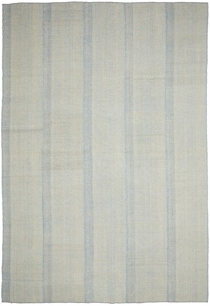 Tappeto Kilim Persia Astratto Bianco Sporco Azzurro 222x330 Cm
