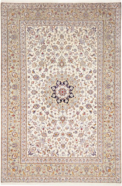 Tappeto Kashan Persia Medaglione Crema Blu 200x300 Cm