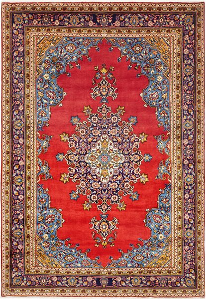 Tappeto Sarough Persia Medaglione Rosso Blu 220x314 Cm