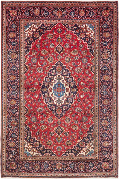 Tappeto Ardakan Persia Medaglione Rosso Blu 203x305 Cm