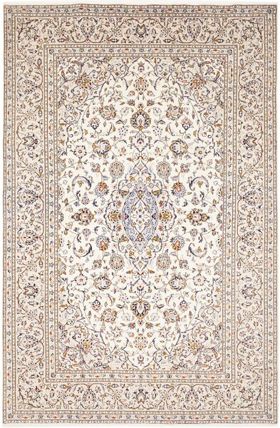 Tappeto Kashan Persia Medaglione Avorio Blu 193x292 Cm