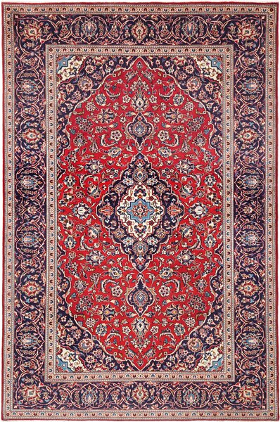 Tappeto Ardakan Persia Medaglione Rosso Blu 202x303 Cm