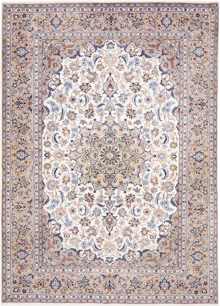 Tappeto Kashan Persia Medaglione Avorio Blu 200x285 Cm