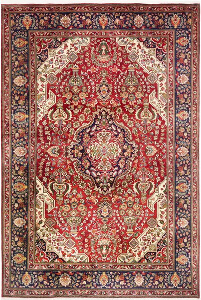 Tappeto Tabriz Persia Medaglione Rosso Blu 200x300 Cm