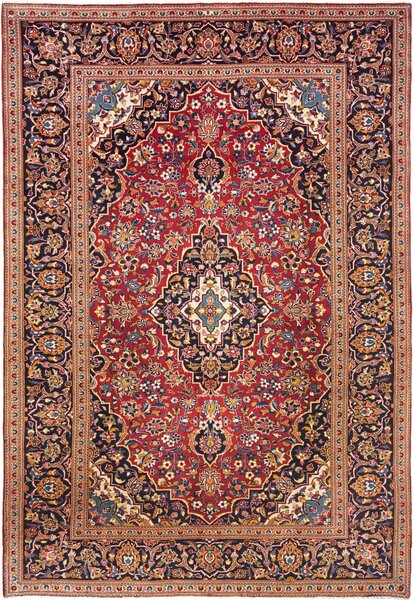 Tappeto Ardakan Persia Medaglione Rosso Blu 203x300 Cm