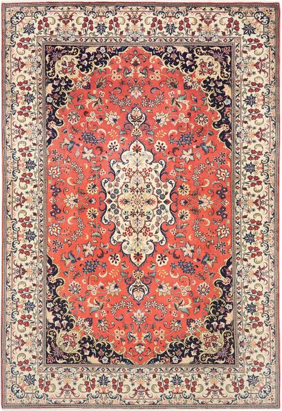 Tappeto Kashan Persia Medaglione Rosso Blu 196x293 Cm
