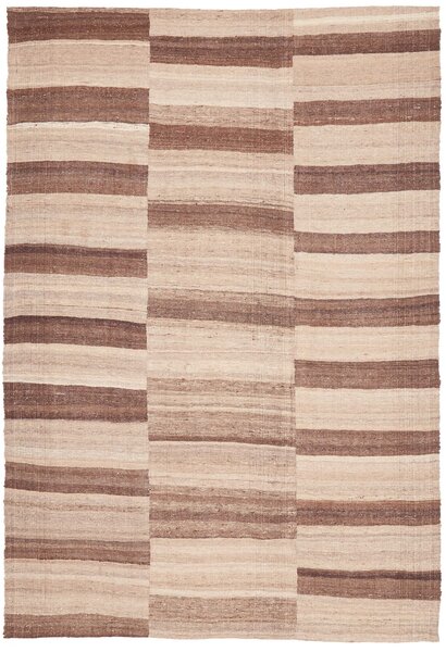 Tappeto Kilim Vintage Persia A Righe Beige Marrone 200x300 Cm