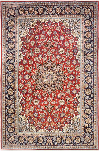 Tappeto Ardakan Persia Medaglione Rosso Blu 216x327 Cm