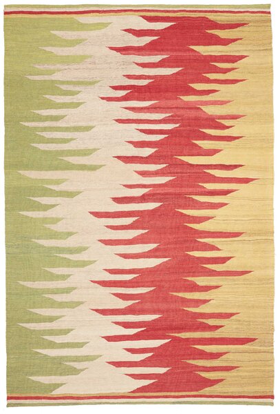 Tappeto Kilim Persia Geometrico Rosso Verde 184x274 Cm