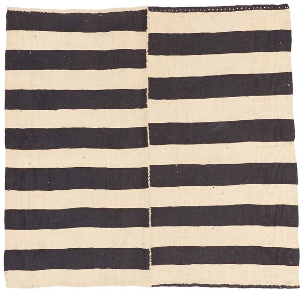 Tappeto Kilim Mazandaran Vintage Persia Astratto Nero Beige 87x85 Cm