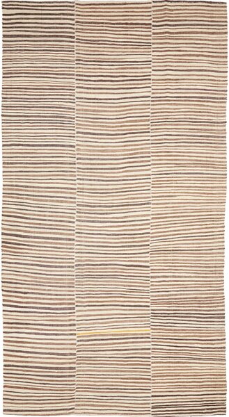 Tappeto Kilim Mazandaran Vintage Persia Astratto Ecrù Marrone 206x395 Cm