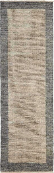 Tappeto Shayan Pakistan Geometrico Grigio Beige Naturale 79x202 Cm