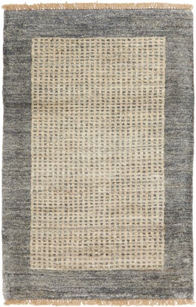 Tappeto Shayan Pakistan Geometrico Grigio Naturale 61x92 Cm