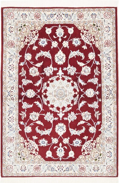 Tappeto Nain 9la Persia Medaglione Rosso Crema 105x150 Cm