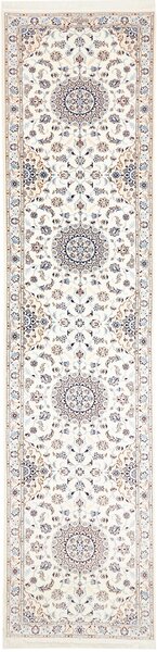 Tappeto Nain 6la Persia Floreale Crema Blu 85x400 Cm