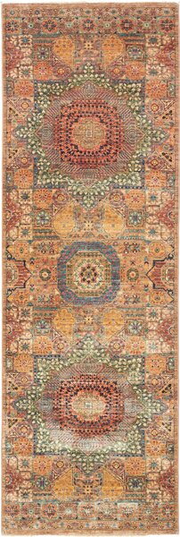 Tappeto Mamlouk Pakistan Geometrico Terracotta Arancio 79x244 Cm
