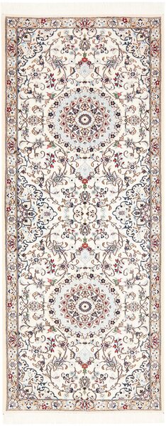 Tappeto Nain 9la Persia Medaglione Crema Blu 80x202 Cm