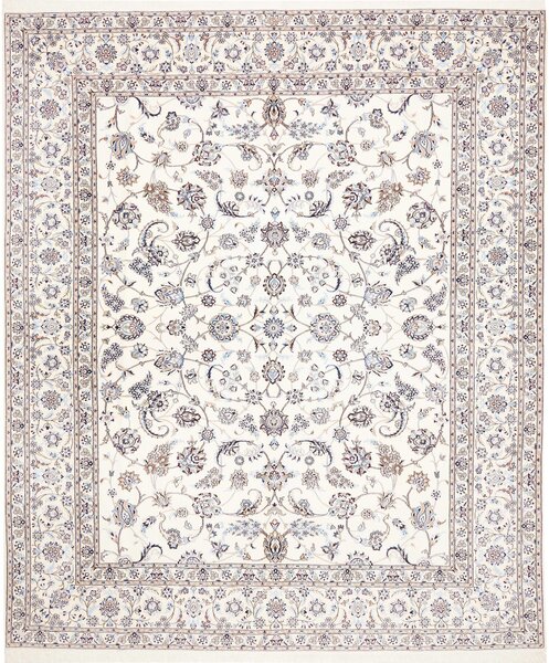 Tappeto Nain 6la Persia Medaglione Crema Blu 255x307 Cm