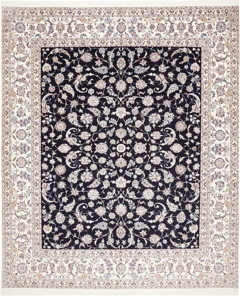 Tappeto Nain 6la Persia Floreale Blu Scuro Crema 260x310 Cm