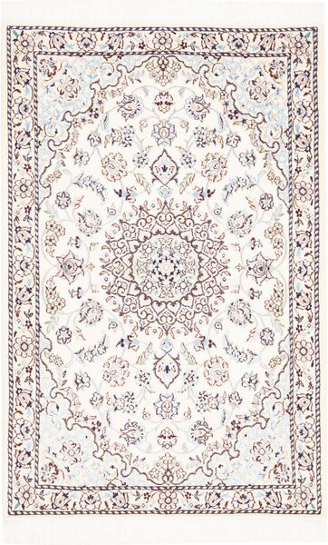 Tappeto Nain 9la Persia Medaglione Crema Blu 80x119 Cm