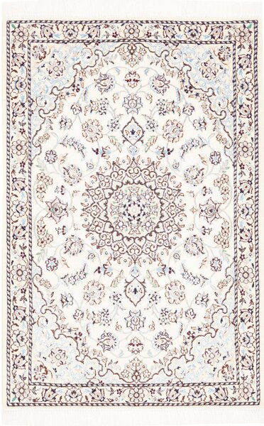 Tappeto Nain 9la Persia Medaglione Crema Marrone 85x122 Cm