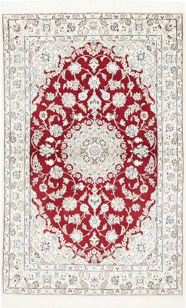 Tappeto Nain 9la Persia Medaglione Rosso Crema 100x158 Cm