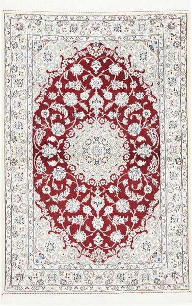 Tappeto Nain 9la Persia Medaglione Rosso Crema 100x152 Cm
