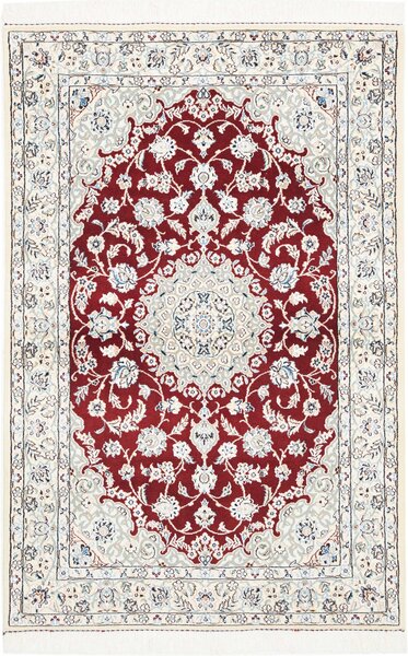 Tappeto Nain 9la Persia Medaglione Rosso Crema 98x155 Cm