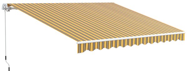 Outsunny Tenda da Sole per Esterno Avvolgibile a Bracci con Apertura a Manovella, 350x250 cm, Giallo | Aosom Italy