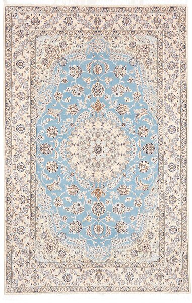 Tappeto Nain 9la Persia Medaglione Azzurro Crema 154x242 Cm