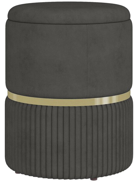 HOMCOM Poggiapiedi da Divano con Superficie Imbottita, Coperchio Rimuovibile, Piedini Antiscivolo, 36x36x44 cm, Grigio, Pouf Contenitore|Aosom