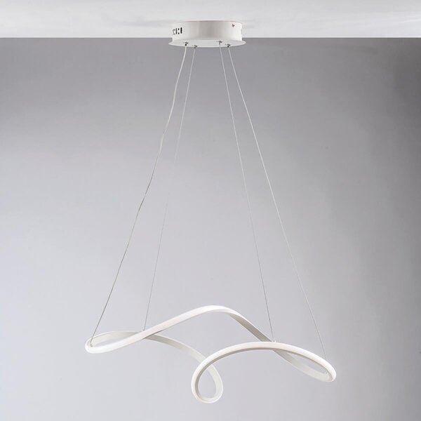 Lampadario Moderno Dana LED bianco, in alluminio, L. 35 cm, 5000 LM