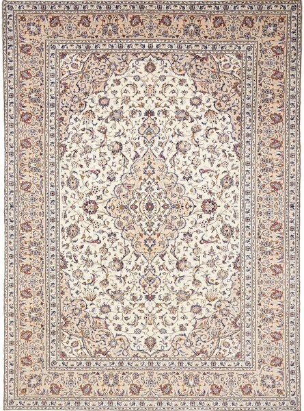Tappeto Kashan Persia Medaglione Avorio Blu 250x343 Cm