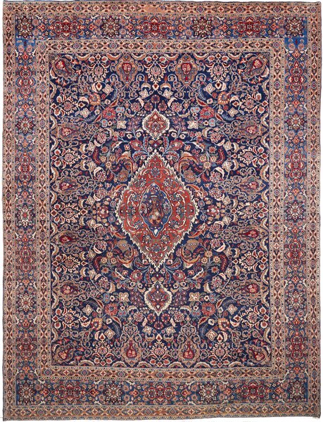 Tappeto Moud Persia Medaglione Blu Terracotta 297x393 Cm