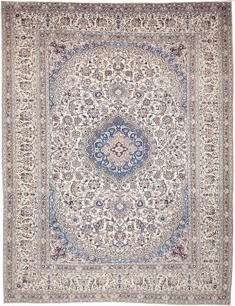 Tappeto Nain Kashmar Persia Medaglione Bianco Panna Blu 303x400 Cm