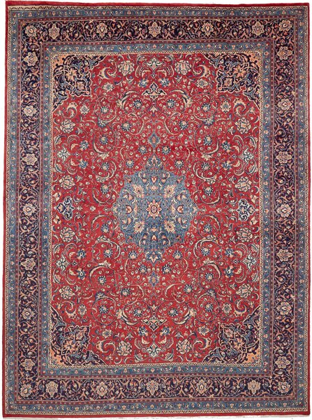 Tappeto Sarough Persia Medaglione Rosso Blu 240x318 Cm