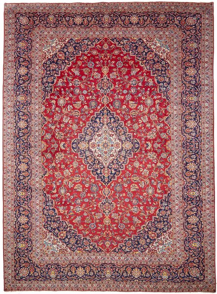 Tappeto Ardakan Persia Medaglione Rosso Blu 302x415 Cm