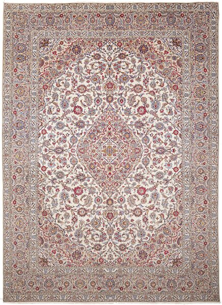 Tappeto Kashan Persia Medaglione Avorio Rosso 302x418 Cm