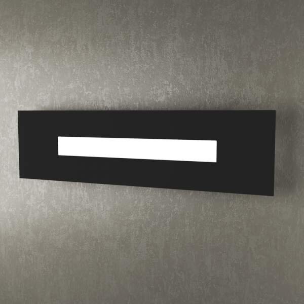 Applique Moderna Rettangolare Wally Metallo Nero 2 Luci 2G11 56Cm