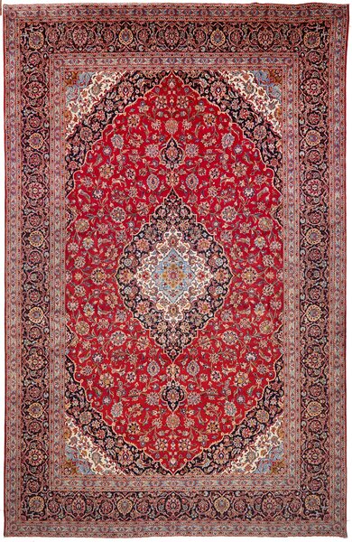 Tappeto Ardakan Persia Medaglione Rosso Blu Scuro 295x453 Cm