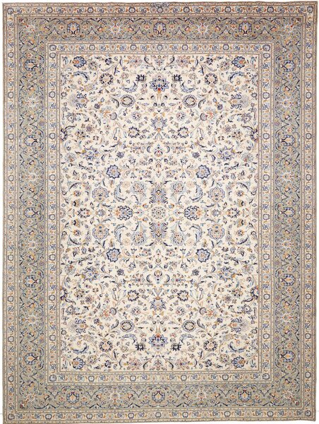 Tappeto Kashan Persia Floreale Avorio Blu 304x410 Cm