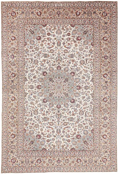 Tappeto Kashan Persia Medaglione Avorio Bordeaux 242x360 Cm